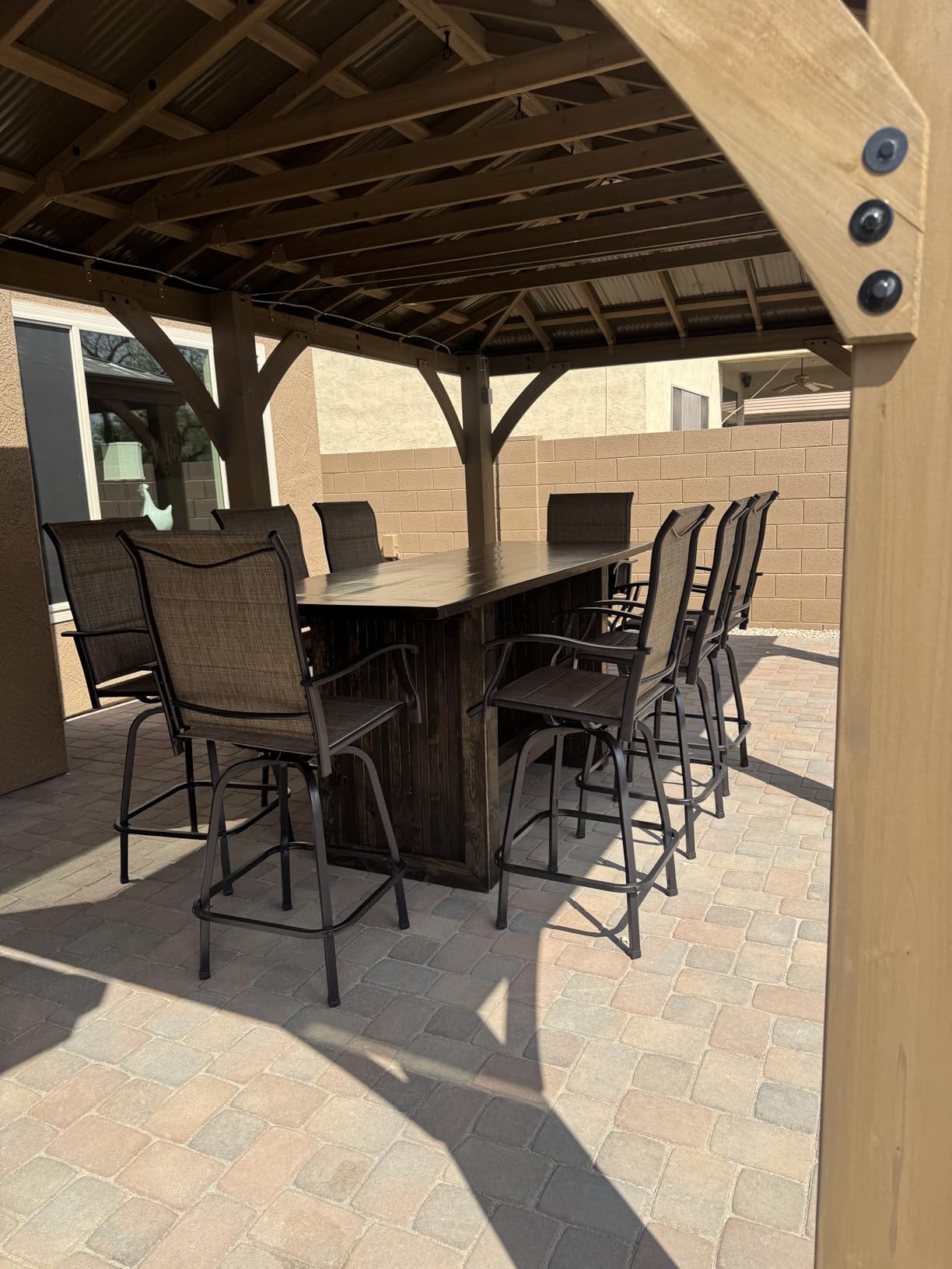 PHI VILLA Outdoor Patio Swivel Bar Stools Set of 4 customer photo 2