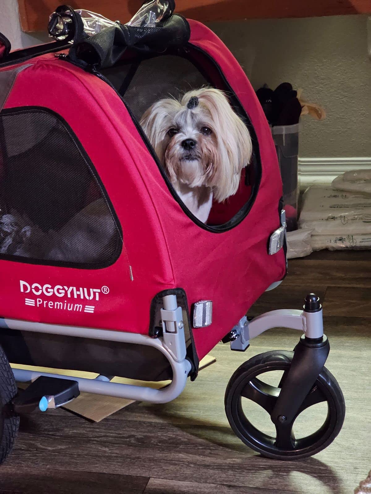 DOGGYHUT® Premium M Pet Bike Trailer & Stroller Up to 50 lbs (Lime Green) customer photo 1