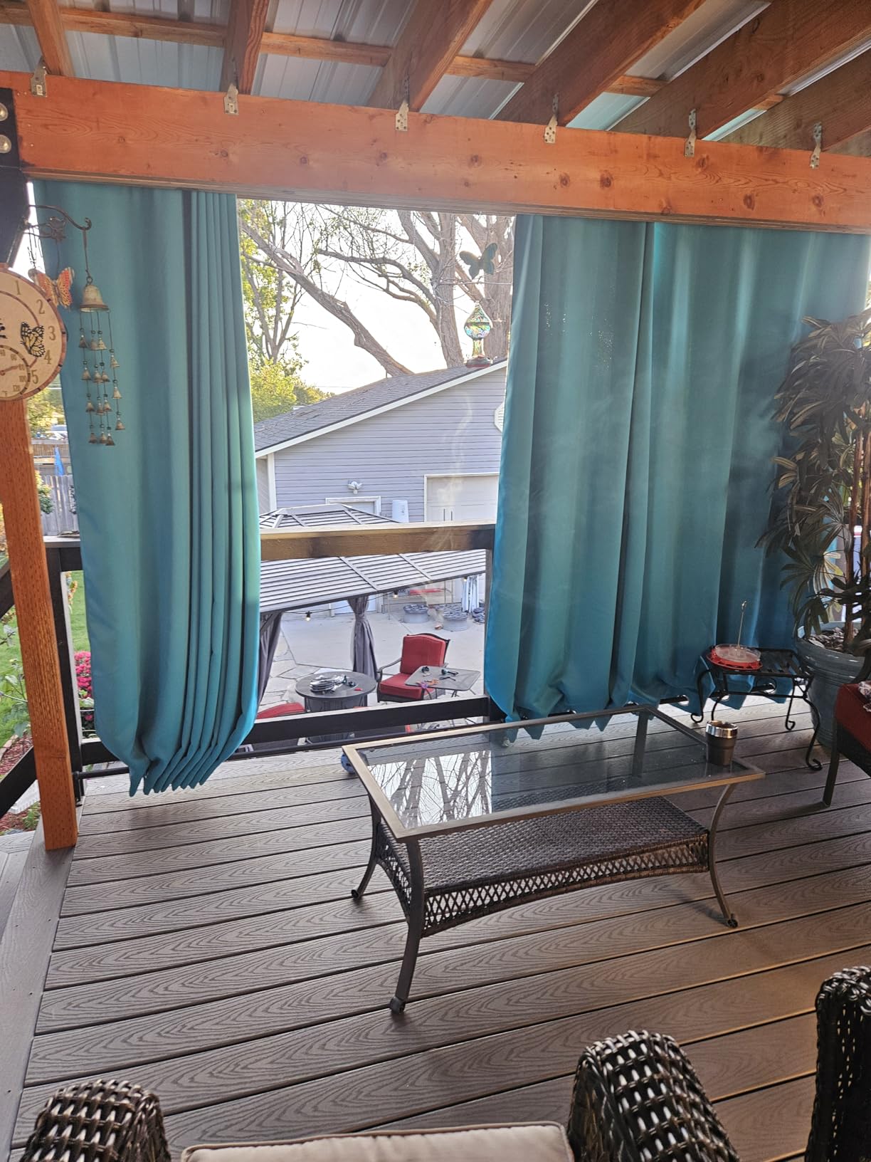 NICETOWN Weighted Outdoor Curtains for Patio Waterproof W52xL84 in 2 Panels customer photo 1