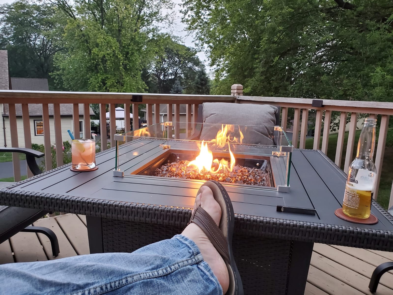 Kinger Home Kai 32-Inch Square Propane Fire Pit Table, Alloy Steel Outdoor Fire Pit with 50,000 BTUs, CSA-Certified, Includes a Burner lid, Lava Rocks and Weather Resistance Cover customer photo 1