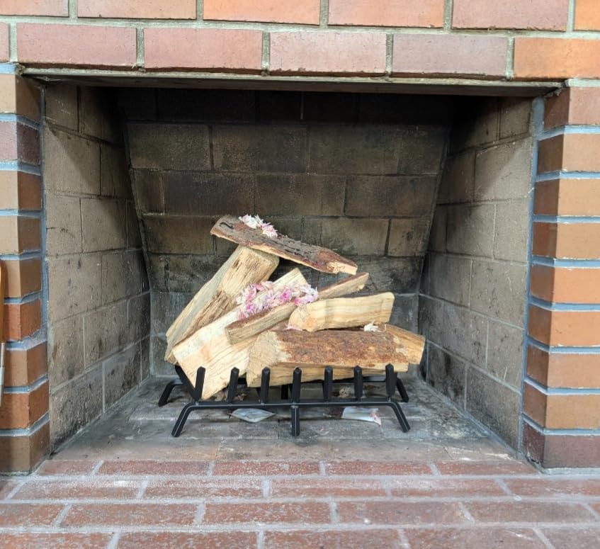 Mr IRONSTONE Fireplace Grate 24 inch Solid Steel Heavy Duty Firewood Log Burning Rack Fire Grates for Outdoor Kindling Tools Pit Indoor Fireplace Log Holder Wrought Iron Wood Stove customer photo 2