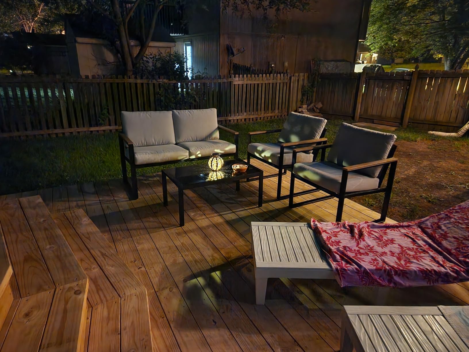 NATURAL EXPRESSIONS 4 Pieces Patio Furniture Sets, Modern Metal Patio Set customer photo 2