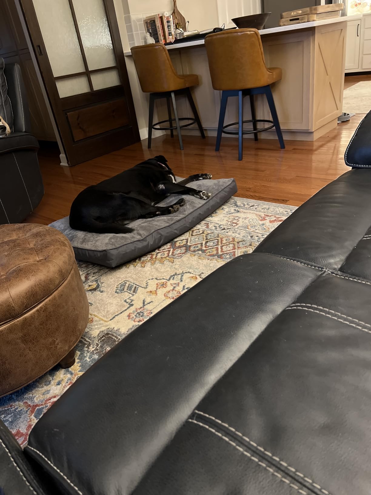 NUPIDA Large Plush Dog Bed for Crate with Washable Cover, 35x22, Grey customer photo 2