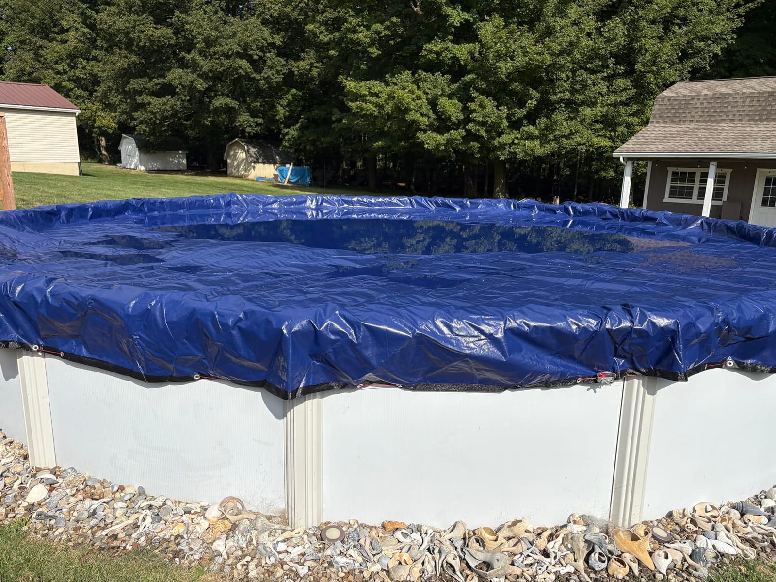 24 ft Round Heavy Duty Winter Pool Cover, Royal Blue, Above Ground Pool customer photo 2