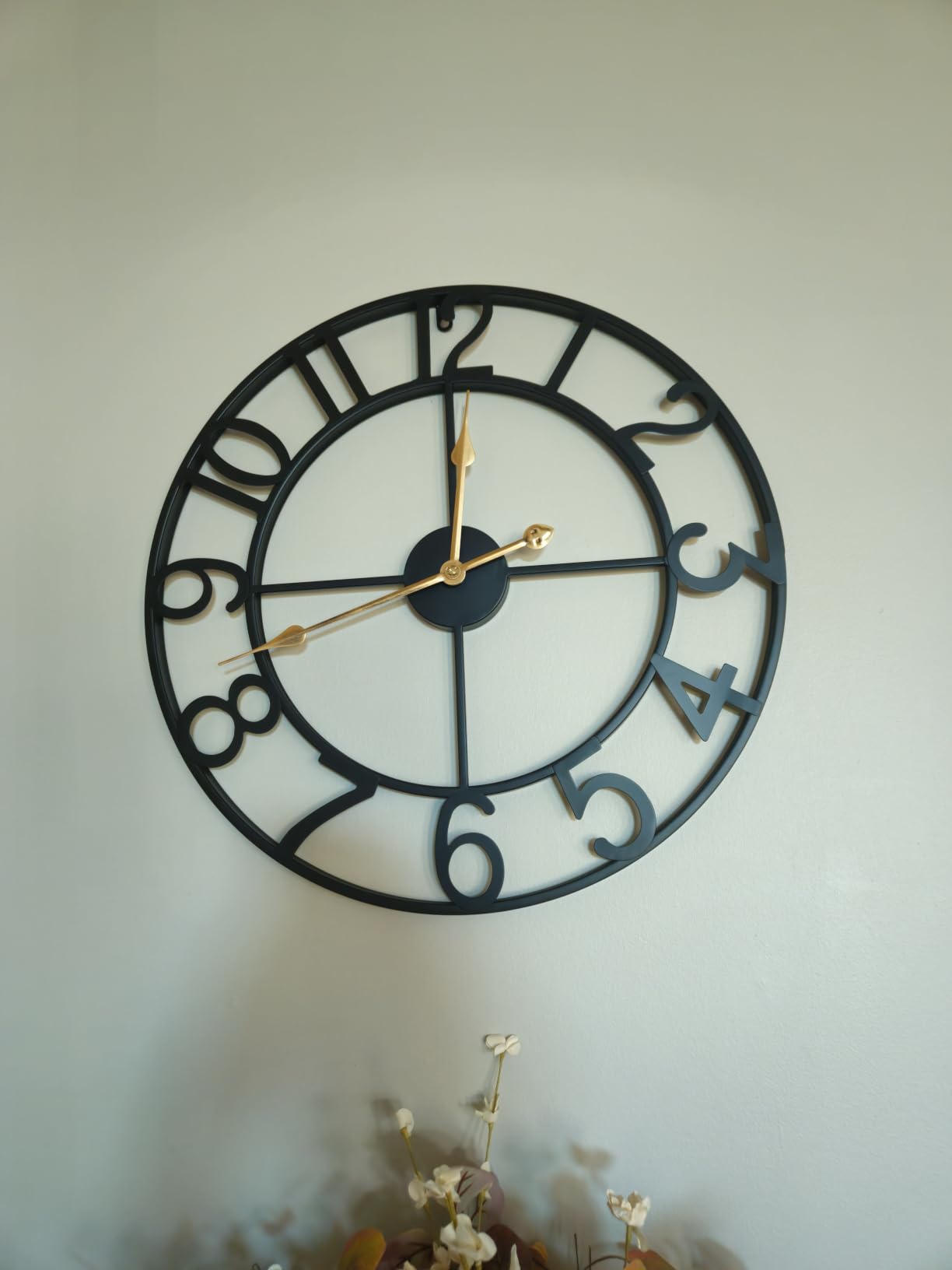 Pytha Sight 30 Inch Black Large Roman Numeral Wall Clocks for Living Room customer photo 2