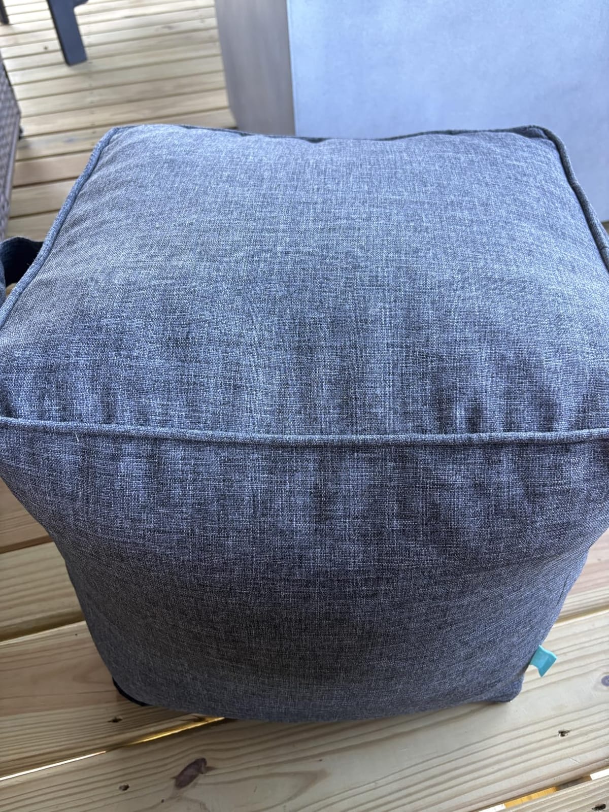 QILLOWAY Inflatable Outdoor Ottoman for Patio, Water Resistant Pouf Cube 16