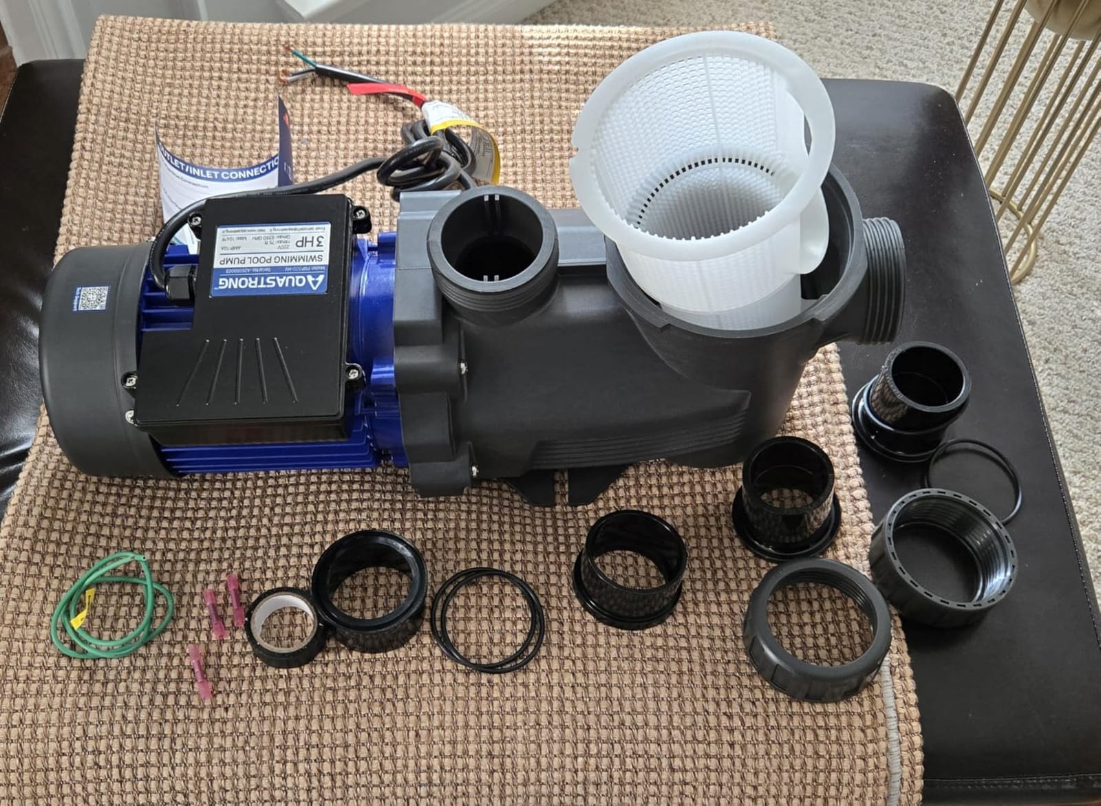 Aquastrong 2HP In/Above Ground Pool Pump, Single Speed, 220V, 8917GPH, High Flow, Powerful Self Primming Swimming Pool Pumps with Filter customer photo 1