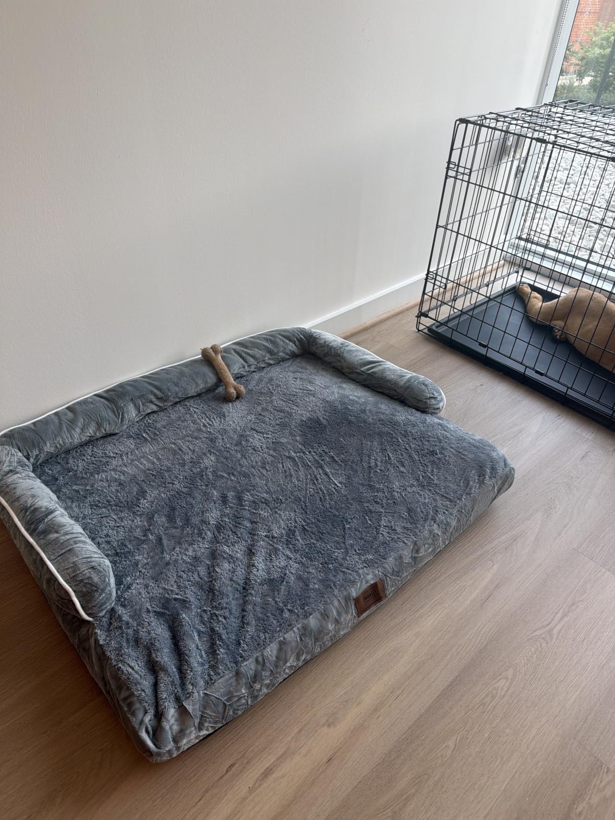 MEKIY Orthopedic Washable Dog Bed with Bolster for Medium to Large Dogs customer photo 2