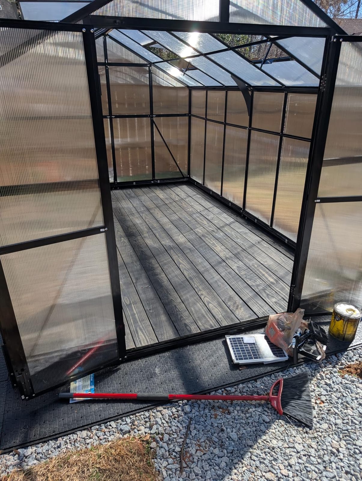 AMERLIFE 8x12x7FT Polycarbonate Greenhouse, Walk in Greenhouse with Quick-Connect System, Green House with 4 Vent Windows and Swing Lockable Door, Greenhouses for Outdoors, Sunroom Black customer photo 1