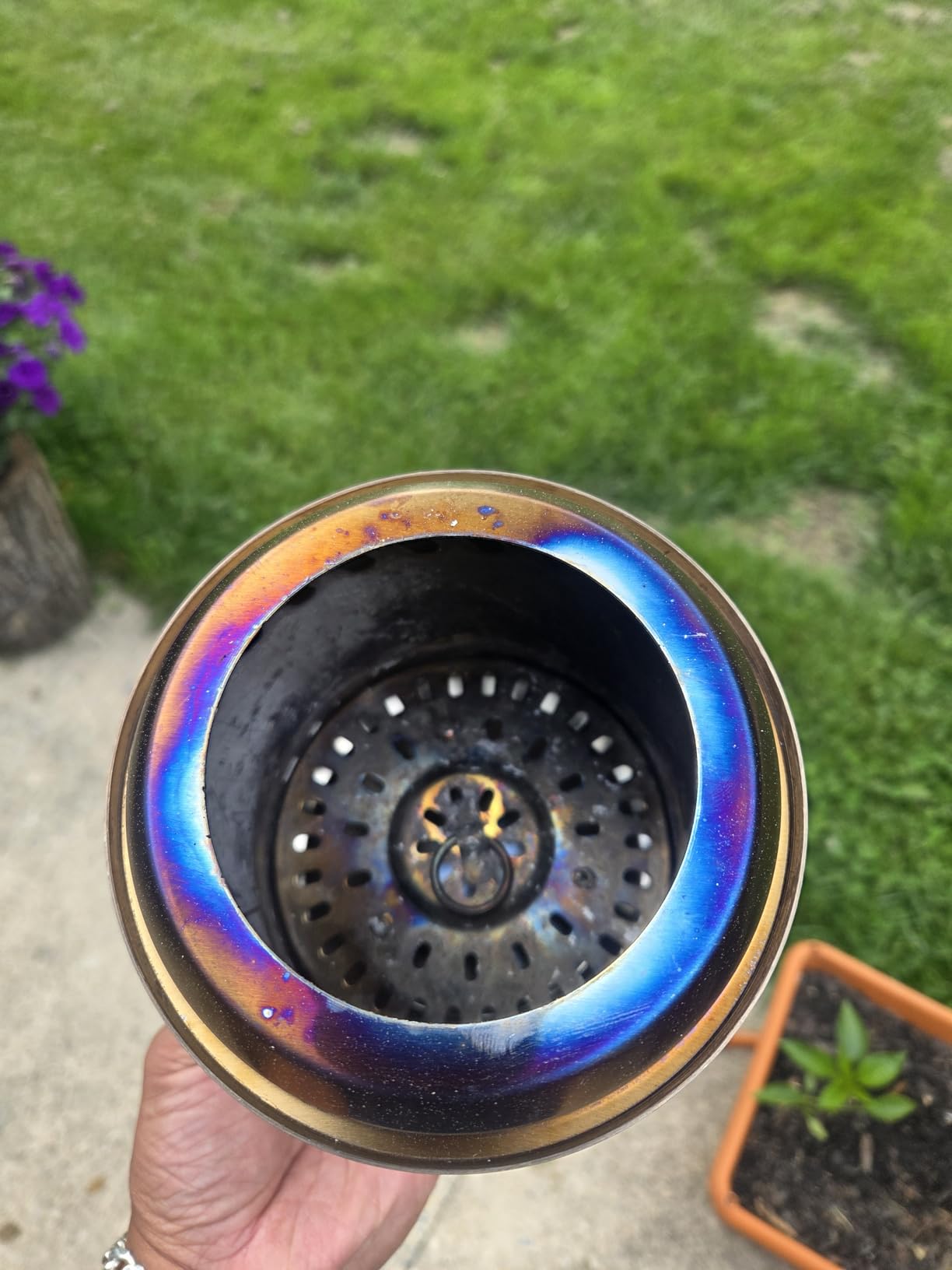 HGD Tabletop Fire Pit, Smokeless Firepit Outdoor, Mini Fire Pit for with Carry Bag for Camping Backyard Patio Garden Picnic, Silver customer photo 1