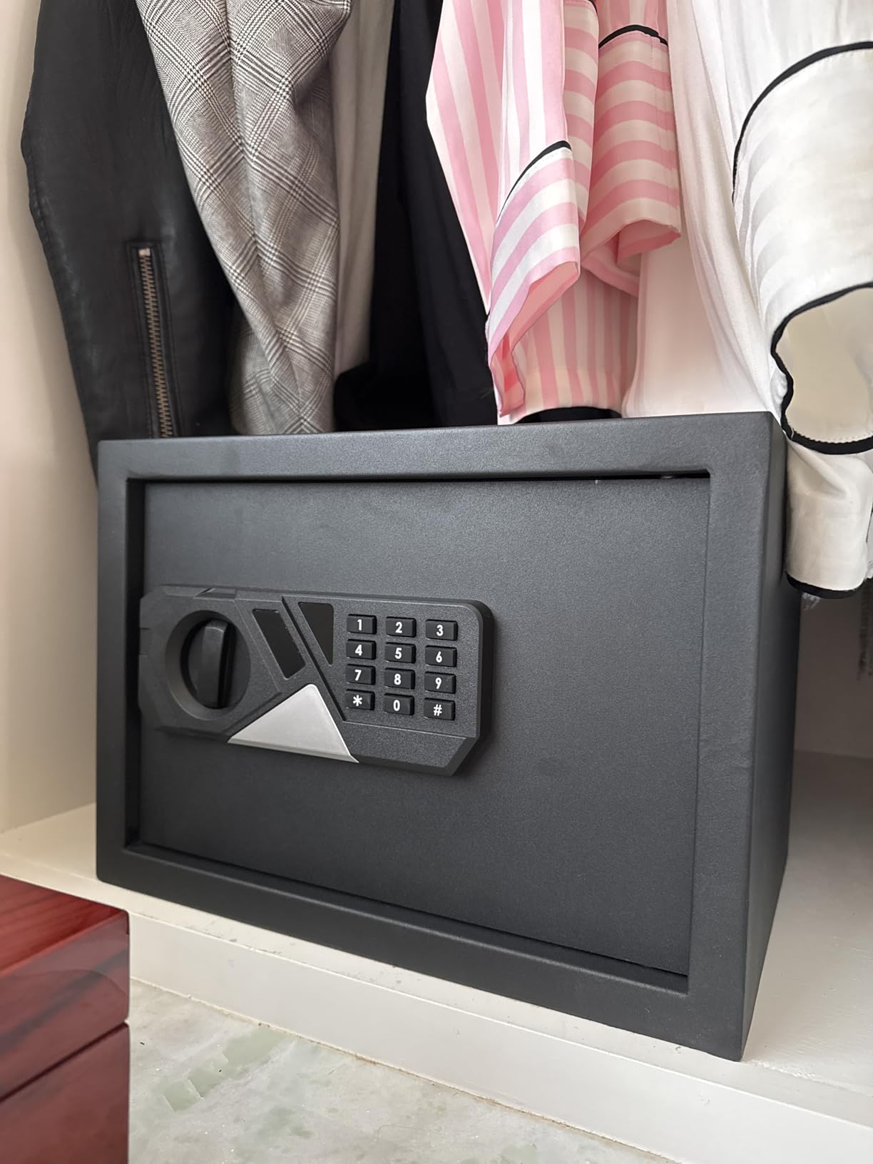 1.2 Cub Small Fireproof Safes for Home, Digital Home Safe Fireproof Waterproof with Programmable Keypad, Spare Keys and Removable Shelf, Fire Safe Box for Document Money Valuables customer photo 2