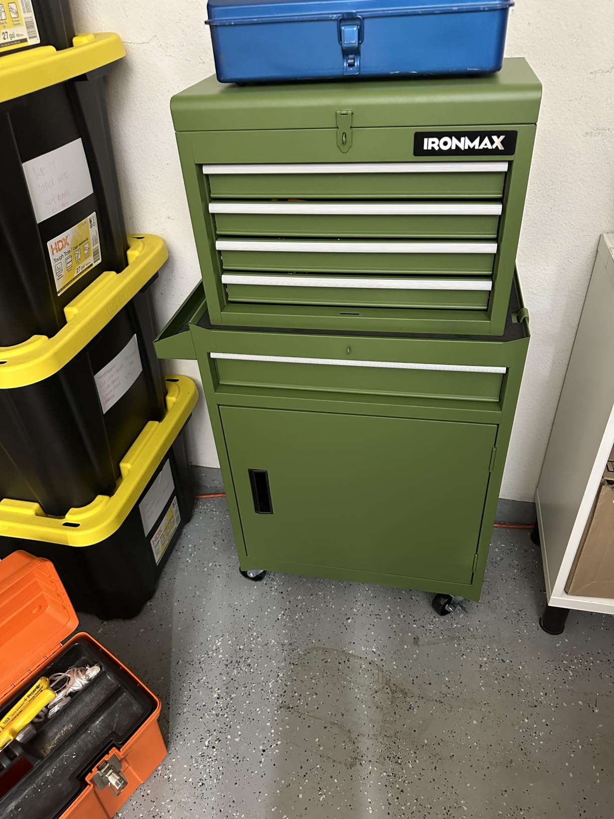 Goplus Tool Chest, 5 Drawers Rolling Tool Cabinet with Detachable Top Toolbox, Universal Lockable Wheels, Lock Bar, Protective Liner & Tool Rack, Metal Tool Storage Cart, Tool Box for Garage Workshop customer photo 2