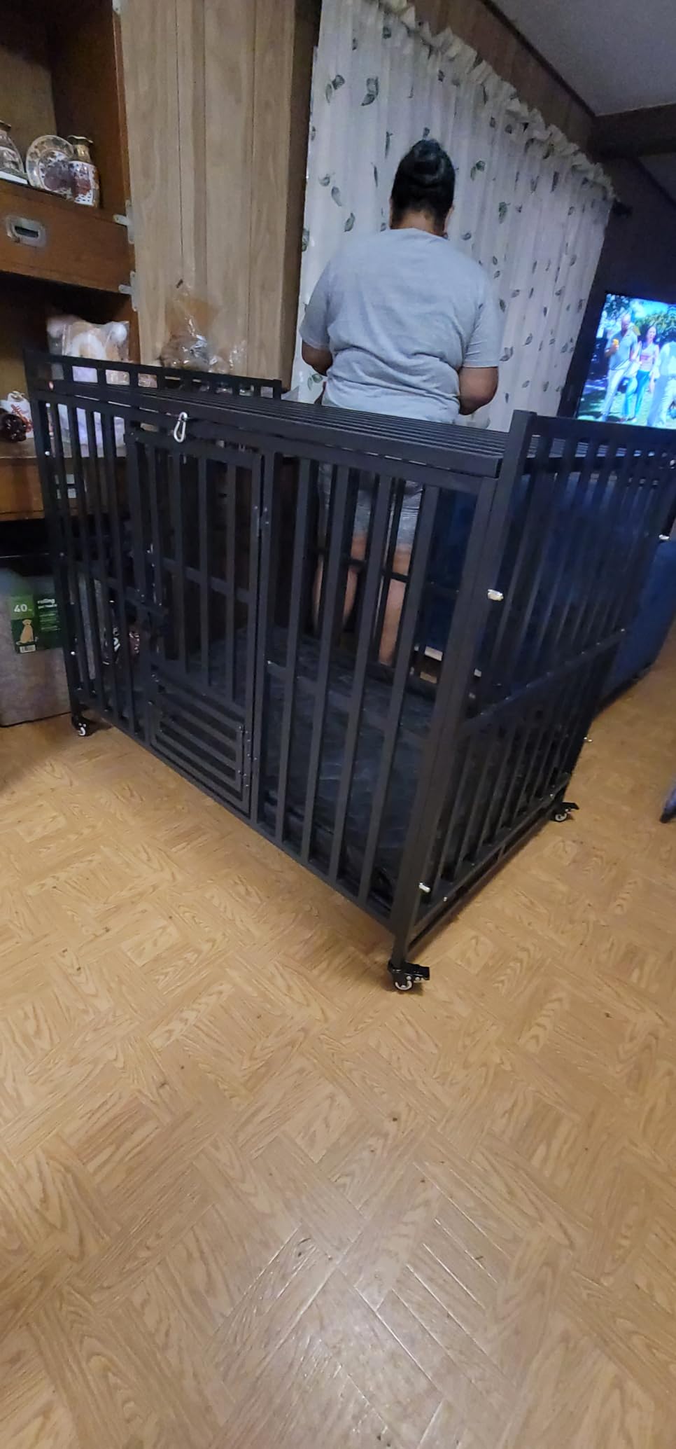 Heavy Duty Dog Crate, 49'' Large Indestructible Cage for High-Anxiety Dogs customer photo 2
