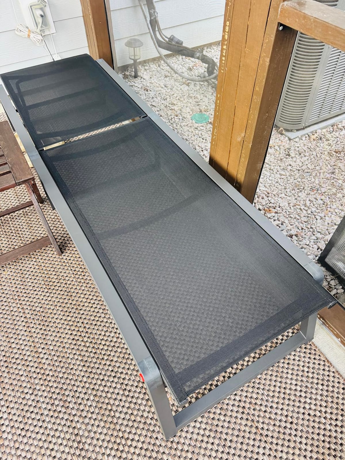 Lounge Chair Outdoor with Wheels, Aluminum Pool Lounge Chairs with 5 Adjustable Backrest, Outdoor Chaise Lounge for Poolside, Deck, Beach (Black) customer photo 2