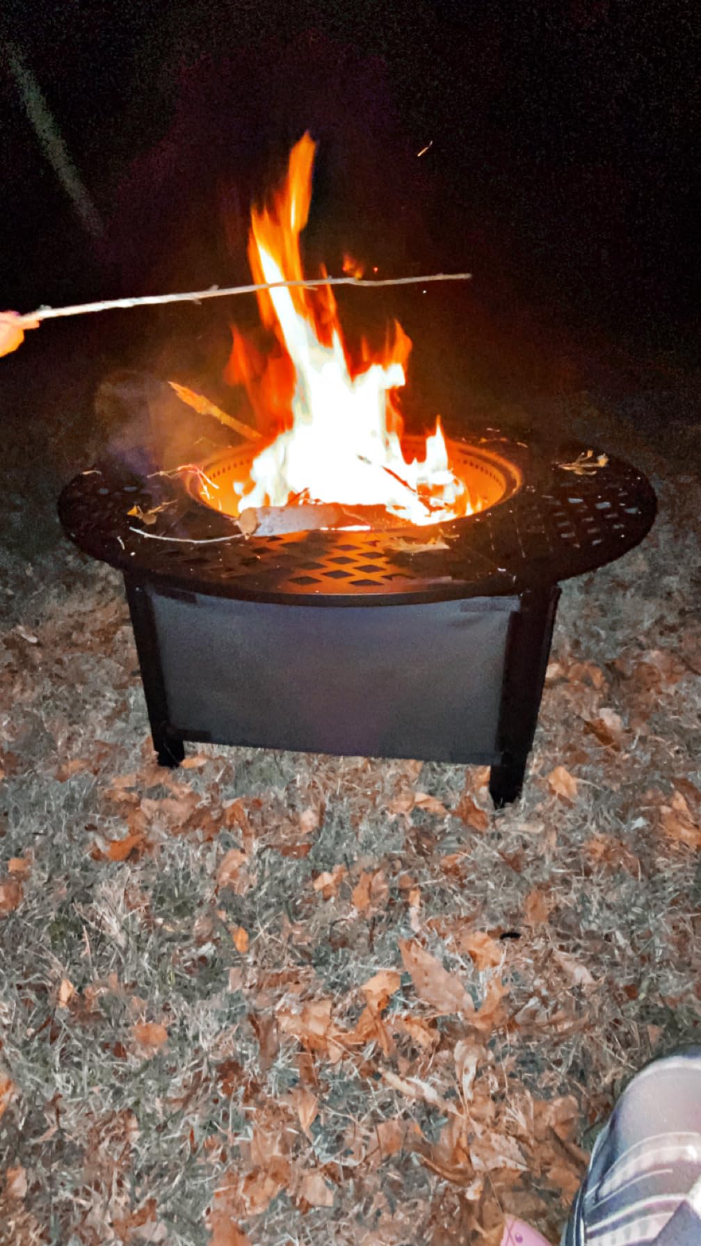 Hykolity 31 Inch Fire Pit, Octagonal Outdoor Fire Pit, 2 in 1 Wood Burning Fire Pits with Cooking Grill, Smokeless FirePit for Outside, Bonfire, Patio, Backyard, Camping customer photo 2