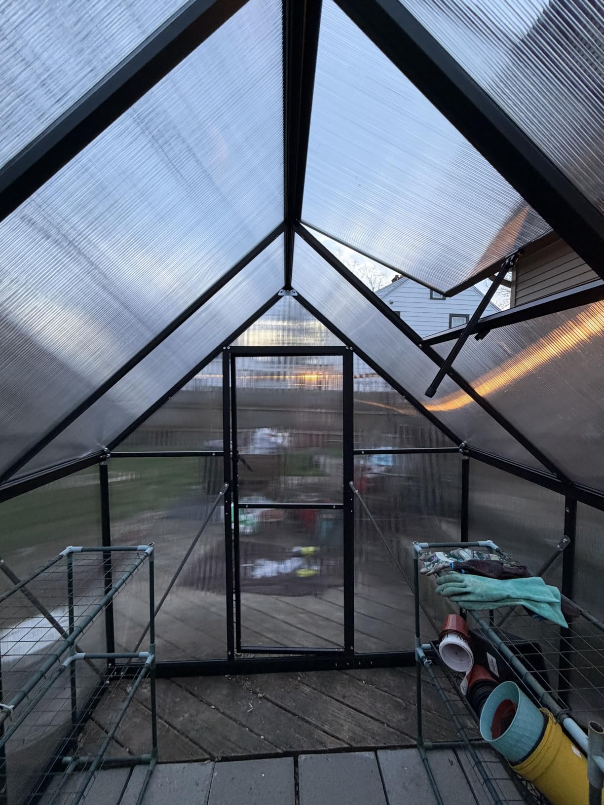 HOOYEAH Greenhouse Kits for Outdoors, 6x10 FT Walk-in Plant Green House with Locking Door & Roof Vent, Heavy Duty Aluminum Frame Winter Greenhouse for Backyard Gardening customer photo 1