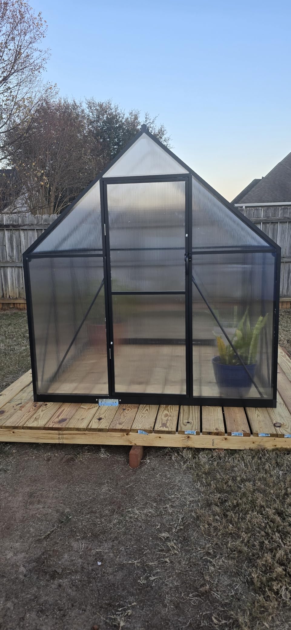 HOOYEAH Greenhouse Kits for Outdoors, 6x10 FT Walk-in Plant Green House with Locking Door & Roof Vent, Heavy Duty Aluminum Frame Winter Greenhouse for Backyard Gardening customer photo 2