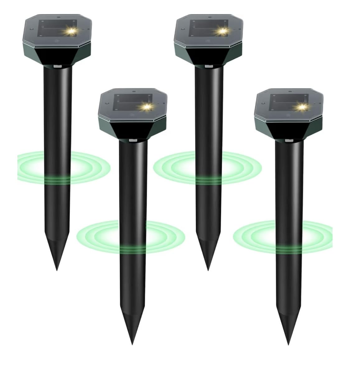 Snake & Mole & Rabbit & Skunk Repellent Solar Powered, Upgraded Ultrasonic Deterrent, IP65 Waterproof, Gopher Groundhog Chipmunk Raccoon and Vole Repellent & Deterrent for Lawn & Garden, 10 Pack customer photo 2
