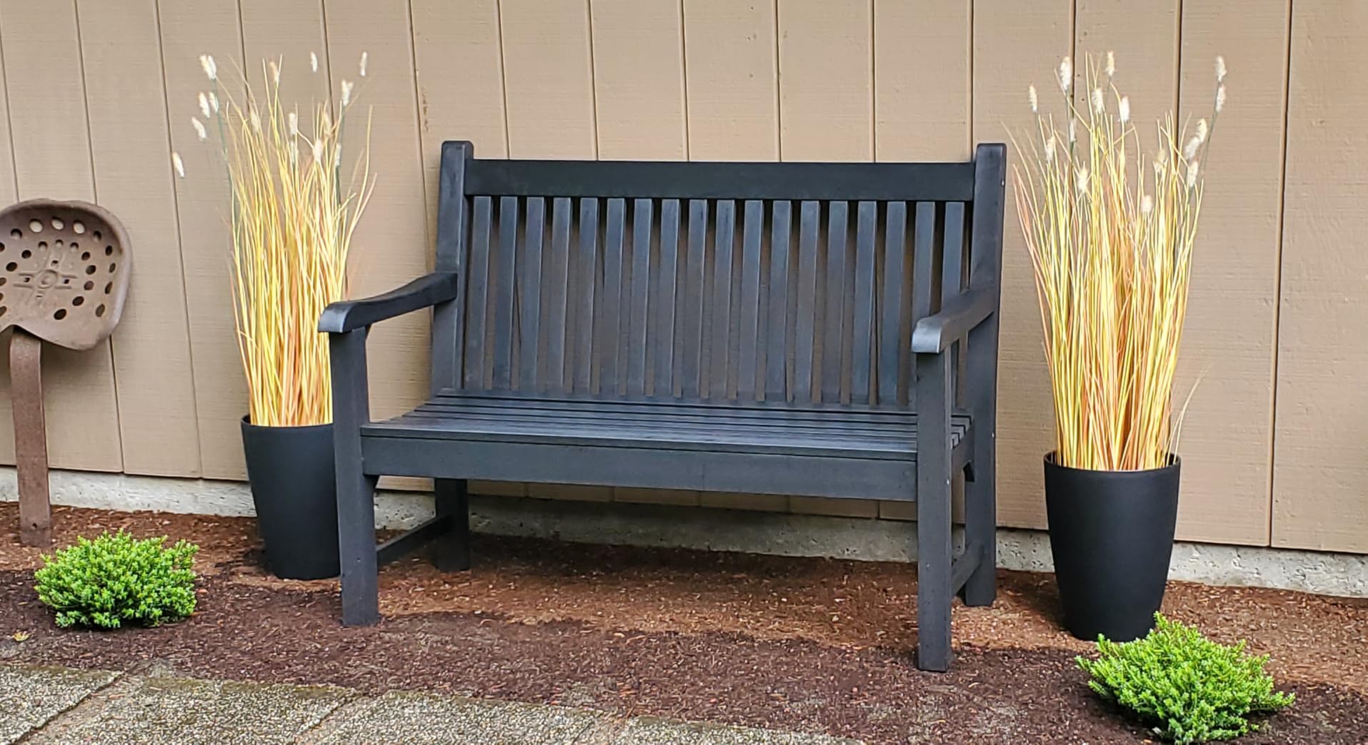 Psilvam 2-Person Outdoor Bench with 700 Lbs Weight Capacity, Dark Green customer photo 2