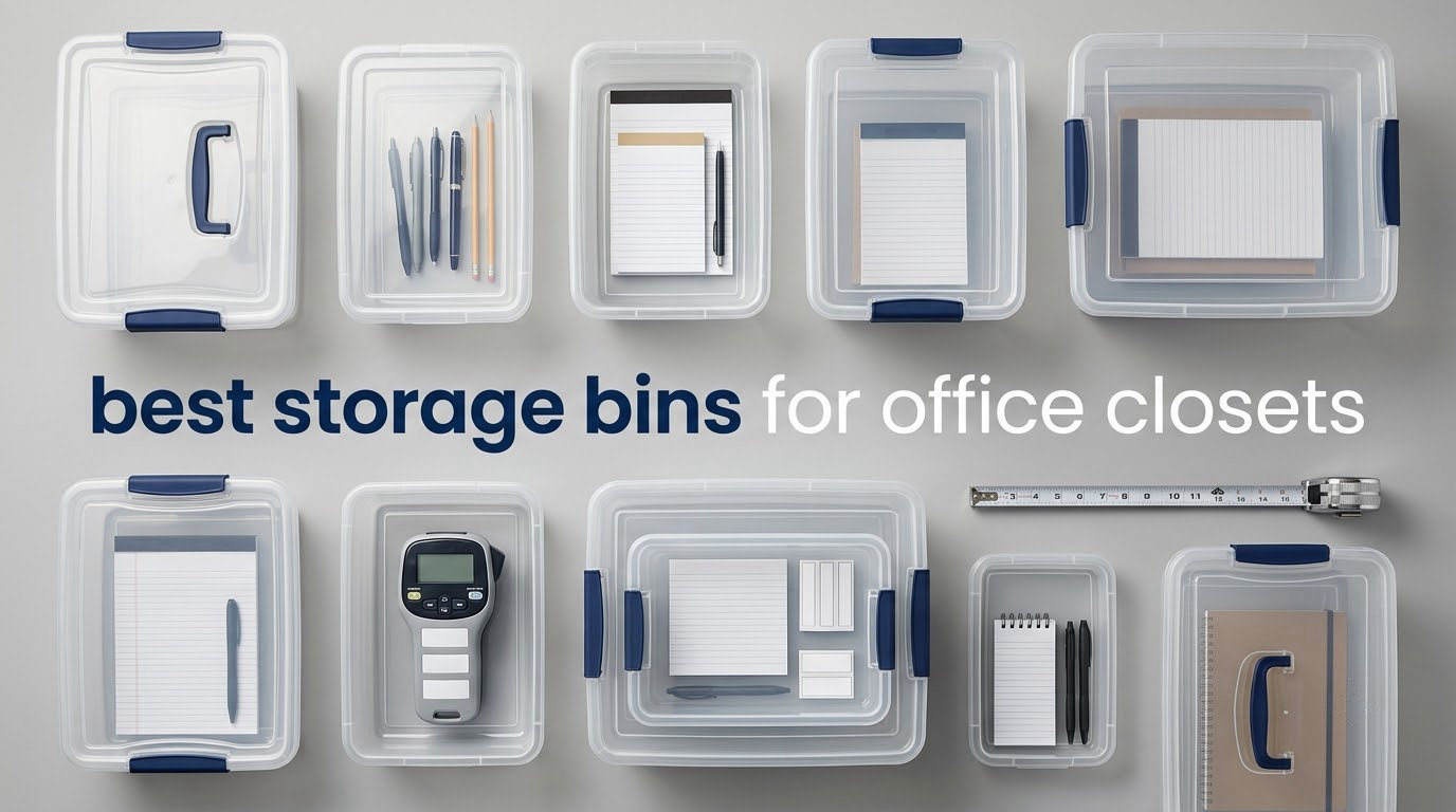 best storage bins for office closets