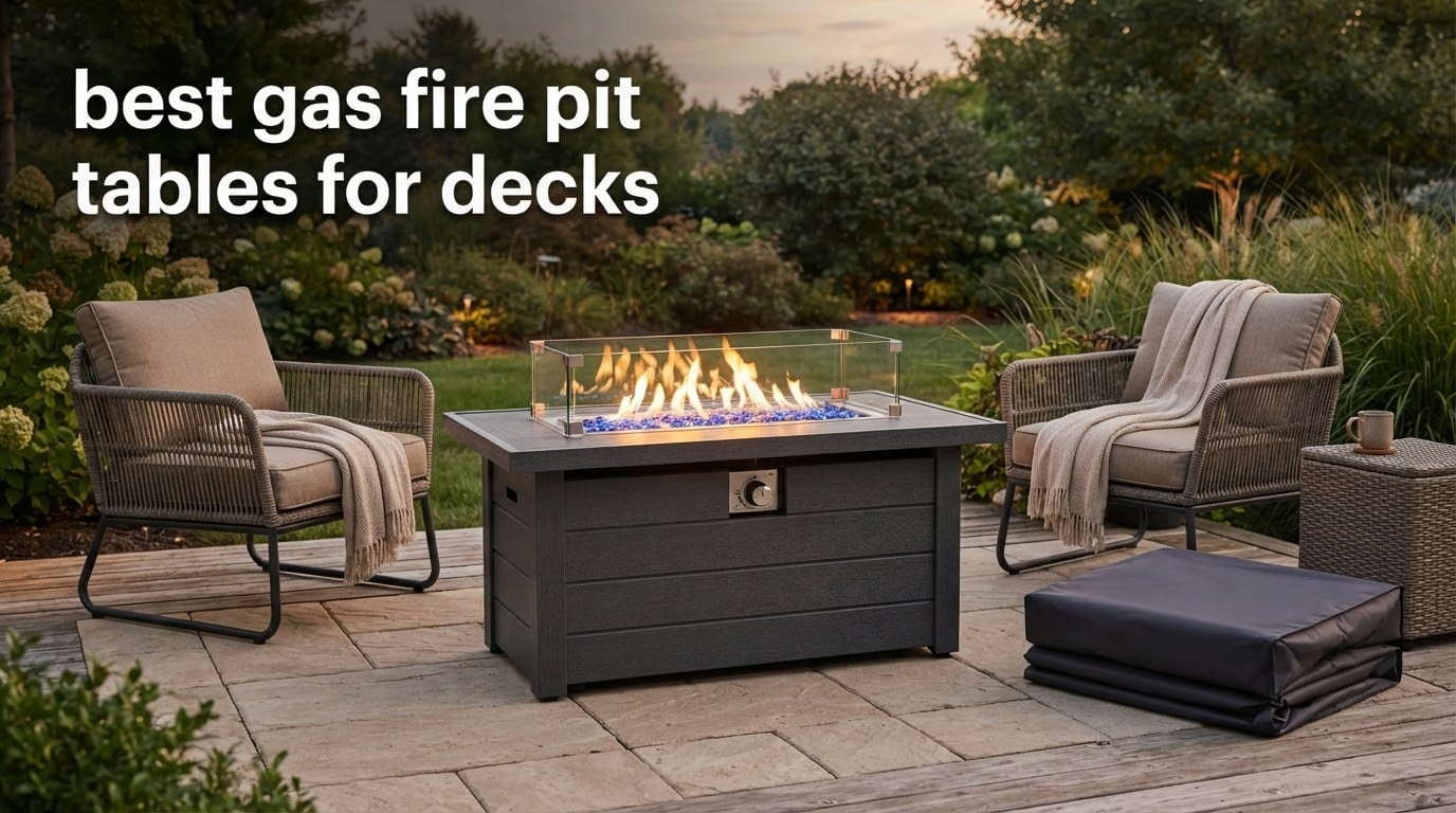 best gas fire pit tables for decks