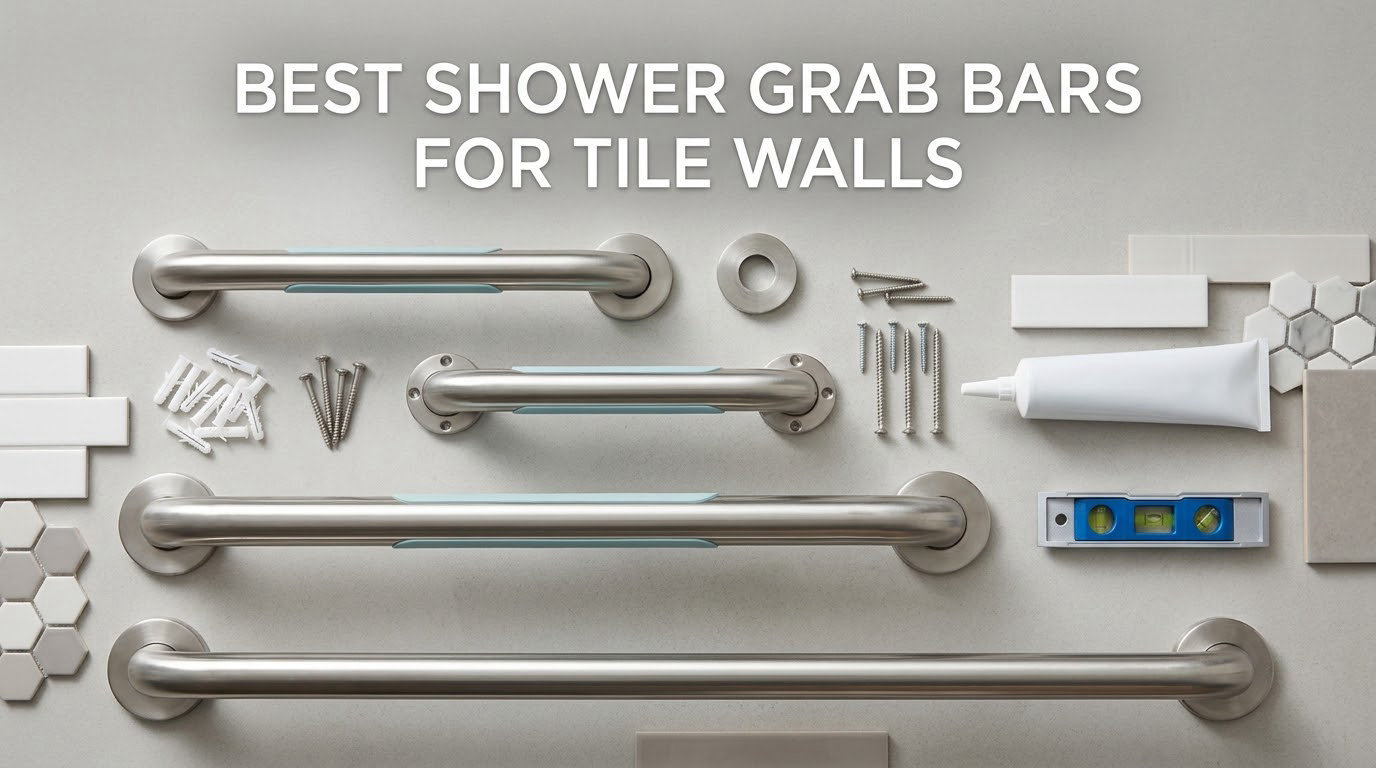 best shower grab bars for tile walls